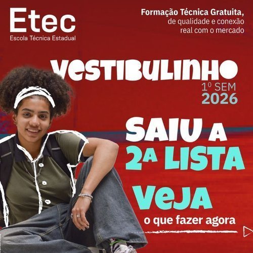 SAIU A 2ª CHAMADA PARA MATRÍCULA