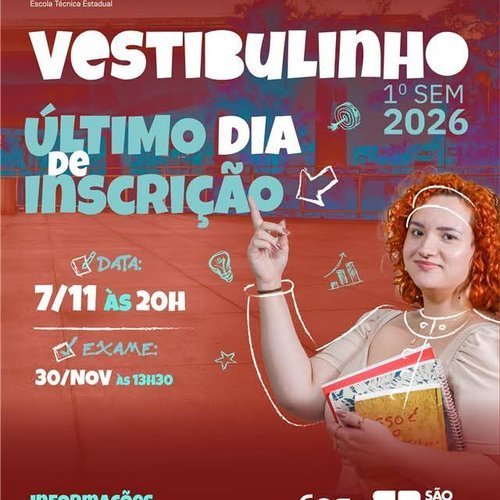 Inscrições Abertas para o Vestibulinho 2026